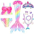 Pikkukuva 1 / 4: 8 kpl Tyttöjen Uimapuvut Prinsessapuku Bikinit Q1 140cm