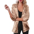 Miniatyrbilde 1 av 8: Lett Blazer for Kvinner med Lange Ermer, Enkelt Knapp og Smal Passform Gold 2XL