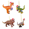 Miniatyrbild 4 av 4: Dinosauriefigurer hängande prydnad för julgran green