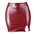 Miniatyrbild 1 av 7: Basic, hög midja, konstläder Bodycon Mini Pencil Kjol för kvinnor red M