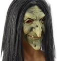 Miniatyrbild 1 av 3: Gammal kvinna häxmask Halloween skräck cosplay kostym