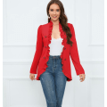 Pikkukuva 3 / 8: Naisten Rypytetty Kauluspaita Takki Red 2XL