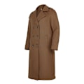 Miniatyrbild 4 av 8: Oversized Trenchcoat för män i lång modell med hackkrage och fuskullsblandning Black XL