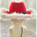 Miniatyrbillede 2 af 5: Dames Julehat med LED-fjerpynt Red