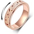 Miniatyrbillede 1 af 9: Angstring til kvinder og mænd, titanium rustfrit stål spinnering Rose Gold 5