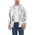Miniatyrbilde 4 av 6: Menn's Metallic Jakke 70-talls Disco Julefest Varsity Jakke Silver S