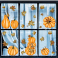 Miniatyrbilde 3 av 6: Høstblader med gresskar Halloween-dekorasjon Selvklebende maleri 27*27CM