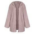 Miniatyrbild 3 av 5: Damjackor i fuzzy fleece med huva i öppen front color2 M