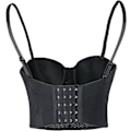 Miniatyrbillede 4 af 5: Sexy Perlebesat Rhinestone Bustier Crop Top Black 34