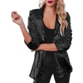 Miniatyrbild 1 av 8: Kvinnlig Blazer, Lättviktig, Långärmad, Enknapp, Slank Blazer Black M