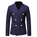 Miniatyrbilde 1 av 10: Uformell blazerjakke for menn med rutemønster Navy Blue XL