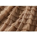 Miniatyrbillede 3 af 5: Dame Elastisk Talje Lagdelt Mesh Skørt Brown M