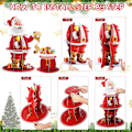 Miniatyrbillede 6 af 6: Jule Cupcakes Stativ 3-lags Juleferie Party Cupcake Toppers Red