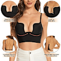 Miniatyrbillede 3 af 11: Dame Low Back Bh Deep U Bh Black S