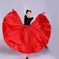 Miniatyrbilde 4 av 4: Dame Sateng Full Sirkel Ankel Lengde Swing Langt Skjørt Magdans Kostyme Red 85cm