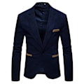 Miniatyrbild 3 av 5: Herrar Casual Corduroy Blazer Klassisk Passform Sportjacka Navy Blue XL