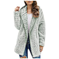 Miniatyrbild 2 av 5: Damjackor i fuzzy fleece med huva i öppen front color5 M