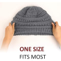 Miniatyrbillede 4 af 4: Varme, tykke, bløde kabelstrikkede damer beanies Deep Gray