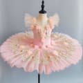 Pigeskørtede Leotards Svanedans Optræden Kostumer Pink 130cm