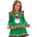 Miniatyrbild 1 av 4: Julklänning för flickor Print Ruffle Top Dress 100cm