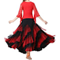 Pikkukuva 2 / 7: Naisten pitkä, kerroksinen tanssimekko tanssijuhliin latinalaisen tanssin tyyliin Black+Red