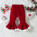 Miniatyrbillede 9 af 11: Nyfødt Baby Pige Juleudstyr Langærmet Solid Romper Fløjl 80cm