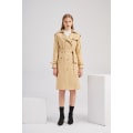 Miniatyrbild 3 av 11: Kvinnors Trenchcoat Lång Dubbelknäppt Höstmode Klassisk Krage Slank Överrock khaki M
