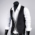 Miniatyrbilde 5 av 6: Menners Lagdelt Formell Smokingvest Black XL