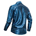 Miniatyrbilde 3 av 6: Menn's Glossy Lomme Langærmet Lapel Trykket Skjorte Blue M