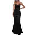 Miniatyrbild 1 av 2: Dam Sexig Bodycon Cami lång klänning black S