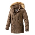 Pikkukuva 1 / 2: Miesten Military Casual Kevyet Takit Huppulla Brown L