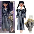 Miniatyrbild 1 av 4: Mjukisdockor Onsdag Addams för barn Long Sleeve Stripe