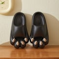 Miniatyrbild 2 av 6: Kattpotttofflor Söta Roliga Bekväma Mjuka Hemtofflor Black Shoes Size 36-37