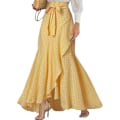 Miniatyrbild 1 av 9: Dam Casual Rutig Sjöjungfru Maxi Kjol Yellow 4XL