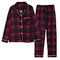 Miniatyrbild 1 av 9: Mjukt Silke Långärmad Dam Plaid Skjorta Pyjamas Red M