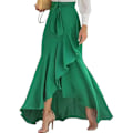 Miniatyrbild 1 av 9: Dam Casual Rutig Sjöjungfru Maxi Kjol Green 5XL