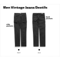 Miniatyrbild 3 av 6: Slim Fit Jeans för män 7 fickor Stretch Skinny Denim Pencil Byxor Black 2XL