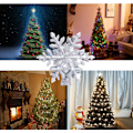Miniatyrbild 4 av 5: 3D Hollow Glitter Lighted Gold Snow Tree Topper silver Snowflake