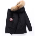 Miniatyrbild 2 av 8: HERR Tjock Vinterjacka, Varm Parka med Huva Black 3XL