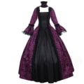 Miniatyrbilde 1 av 5: Kvinners Trompet Ermer Gothic Retro Kjole Purple 2XL