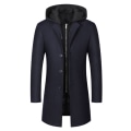 Miniatyrbild 1 av 2: Ullrock för män Lång trenchcoat överrocksjacka dark blue M