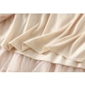 Miniatyrbild 5 av 6: Dam Tulle Maxi-kjol A-linje Rynkad Mesh Hög Midja Underkjol Beige M