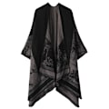 Miniatyrbild 1 av 4: Retro Tofs Poncho Sjal Cape Wraps för kvinnor black3