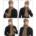 Pikkukuva 6 / 10: Talvitrikoohattu Beanie Pitkä Kaulaliina Kosketusnäyttöhanskat Sarja Deep Red