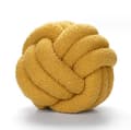 Handstickad Knuten Boll Lammull Kudde Yellow 28CM