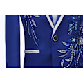 Miniatyrbillede 4 af 5: Mænds Sequin Suits 2 Dele Sæt En-Knaps Blazer Outfits White M