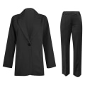 Miniatyrbillede 2 af 5: Dame Business Blazer Bukser Sæt, 2 Dele Outfits Blazer Jakkesæt BROWN S