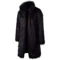 Miniatyrbild 2 av 5: Lyxig lång konstpälsjacka för män, vinter, fluffig, parkas, kappa Black 3XL