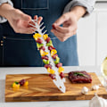 Miniatyrbillede 2 af 9: Rustfrit Stål Kabob Spid, 2 stk. Sjove Fiskeknogleformet BBQ Spid