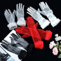 Miniatyrbilde 6 av 6: Lange hansker for kvinner, mesh-tulle hansker Red
